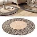 Miniatyrbillede 1 af 6: Rund jute tæppe vendbart retro nordisk stil moderne gulvtæppe cirkel tæppe til soveværelse entre retro farve 45cm