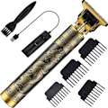 Miniatyrbild 1 av 7: Hårklippare för män - Professionella hårklippare, 0 mm skalliga hårklippare T-blad hårklippare för män Zero Gapped Detail Beard Shaver Barbersh Gold buddha