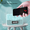 Pikkukuva 5 / 10: Langaton latausasema 15W 3 in 1 Langaton puhelimen laturi Bluetooth-kaiuttimella Digitaalinen herätyskello Blue