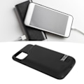 Miniatyrbild 1 av 7: Batterifodral för telefon 6000mah 4 LED-indikator Inbyggt smart chip Bärbart telefonladdningsfodral för iPhone 11 Black