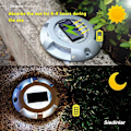 Miniatyrbillede 1 af 4: Solcelled brolys til indkørslen LED vandtæt udendørs solcelle wayfinding til trin fortove trin have fortove terrasse 4 pakke (hvid)