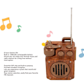 Pikkukuva 4 / 6: Retro Bluetooth-kaiutinradio puujyvällä HiFi-häviötön ääni tukee U-levyä Muistikortti Bluetooth-kaiutin FM-radiolla
