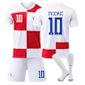 Miniatyrbild 1 av 2: UEFA EM 2024 Kroatiens hemmaplan nr 10 Modric Barnfotbollströja Home 18
