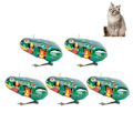 Miniatyrbillede 6 af 6: 5 stk. urværk kæledyr legetøj jernplade frøer egnet til kat hund leg tilbehør (urværk fjeder halvautomatiske frøer)