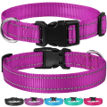 Miniatyrbillede 6 af 8: Reflekterende Hundehalsbånd med Spænde Justerbar Sikkerhed Nylon Halsbånd til Små Mellemstore Store Hunde, Lilla XL Purple XL