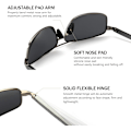 Miniatyrbilde 4 av 6: Ultra lette rektangulære polariserte solbriller UV400 beskyttelse Gray Lens