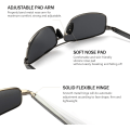 Pikkukuva 4 / 6: Erittäin kevyet suorakulmaiset polarisoidut aurinkolasit UV400-suojalla Gray Lens