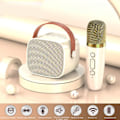 Pikkukuva 3 / 10: Mini Karaoke -laitteisto, tukee Bluetooth AUX USB -muistikorttia, kannettava Bluetooth -kaiutin langattomalla mikrofonilla White