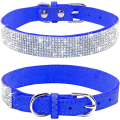 Miniatyrbilde 1 av 9: Rhinestone Hundehalsbånd, Søt Blendende Glitrende Mykt Semsket Skinn Hundehalsbånd Rhinestone Halsbånd Krystall Diamant Kjæledyr Hunde Valp Halsbånd (XXS, Mørk Blå) Dark Blue XX-Small