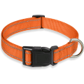 Miniatyrbillede 1 af 7: Reflekterende Hundehalsbånd med Spænde Justerbar Sikkerhed Nylon Halsbånd til Små Mellemstore Store Hunde, Orange L Orange L