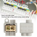 Miniatyrbilde 5 av 7: 10 stk 60A 400V Hurtigkobling Kabelterminal En inn to ut Elektrisk ledningsføring Inline Junction Blokker for 0,5-6mm² Ledninger