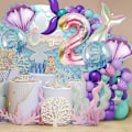 Miniatyrbillede 5 af 7: Havfrue Fødselsdag Dekoration Havfrue Fest Dekorationer Kit Hav Ballon Havfrue Folie Store Nummer Balloner til Piger Under Havet Havfrue Tema Baby S Number 2