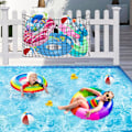 Miniatyrbild 4 av 6: Extra Stor Förvaringsnät för Poolleksaker med 20 Krokar - 208x152 cm Kraftigt Elastiskt Nät för Simdynor, Uppblåsbara Leksaker L