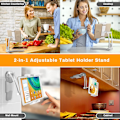 Miniatyrbillede 5 af 5: Mutfak Tablet Monteringsstand, Justerbar 2-i-1 Væg/Bordmontering Foldbar Mutfak Tablet Stand Holder, 4,7 tommer i