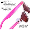 Pikkukuva 4 / 7: Naisten aurinkolasit UV400 peililinsseillä, sopivat ulkoiluun, lomailuun ja ajamiseen Pink Mirrored Lens