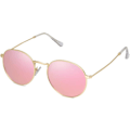 Pikkukuva 2 / 6: Pienet pyöreät polarisoidut aurinkolasit naisille ja miehille, klassiset vintage-retroaurinkolasit UV400 Gold Pink
