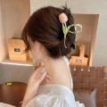 Miniatyrbilde 4 av 7: Blomsterhårklemme for kvinner, 2 stk store tulipaner sklisikre sterke metallhårklemmer flerfarget hold hårklemme Tulip