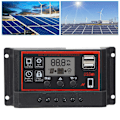 Miniatyrbillede 1 af 8: LCD Solcelle Laderegulator 5V /2.5A Dobbelt USB PWM Cellepanel Regulator Automatisk Identifikation 12V 24V50A