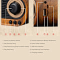 Miniatyrbild 4 av 5: Bluetooth-högtalare Retro Grammofonspelare Form Uppladdningsbar Bärbar Trådlös Stereo Radio