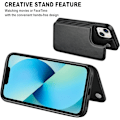 Miniatyrbild 5 av 6: Designat för iPhone 13 Plånboksfodral, Mjukt PU Läder Kortfodral med Ställ Slim Flip Fodral för iPhone 13 6.1 Tum (Svart)