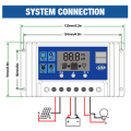 Miniatyrbild 3 av 8: Solcellsladdningsregulator LCD Dubbel USB PWM Cellpanel Regulator med Last Automatisk Identifiering 12V 24V50A