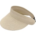 Miniatyrbilde 3 av 8: Solskjermhatter for kvinner Halmhatt Sommerstrand Pakkbar UV-beskyttelse Hestehale Bred brem Floppy Rull opp Justerbar Beige