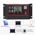 Miniatyrbillede 3 af 8: LCD Solcelle Laderegulator 5V /2.5A Dobbelt USB PWM Cellepanel Regulator Automatisk Identifikation 12V 24V50A
