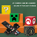 Miniatyrbild 7 av 7: Kompatibel med Nintendo Switch, Extra Large Capacity Switch Game Case, Uppgraderad 41 Slots Switch Game Card Storage Box, Tryck för att fälla ut Fun Card Case Z Black