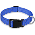 Miniatyrbillede 1 af 7: Reflekterende Hundehalsbånd med Spænde Justerbar Sikkerhed Nylon Halsbånd til Små Mellemstore Store Hunde, Navy Blue M Navy Blue M