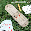 Miniatyrbild 4 av 7: Resespel Track Game Board Bärbar Hopvikbar PU Läder Oändligt Kul Spjälsäng Spelbräda med 4 Pinne