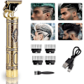 Pikkukuva 1 / 6: Auzeune Professional T Clippers Trimmer, Parranajakone miehille Sähköinen Professional Razor Shavers Langaton Hiustenleikkuri, USB Ladattava Trimmer Hai Vintage