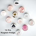 Pikkukuva 3 / 7: 12-osainen kristallilasi jääkaappimagneettisetti - Premium marmoriset koristeelliset magneetit kotiin, toimistoon ja askartelupinnoille pink