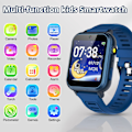 Miniatyrbild 5 av 7: S16 Multifunktionell barn smartklocka IPS HD färgtouchskärm dubbla kameror barntelefonklocka för pojkar flickor Dark Blue