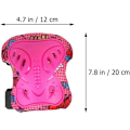 Miniatyrbild 2 av 5: 6 st barn knäskydd justerbar set för flickor pojkar 3-15 år inline skridskor cykel skateboard scooter-rosa, S