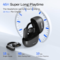 Miniatyrbilde 4 av 9: Åpne øre-hodetelefoner Bluetooth 5.3, True Wireless Open Ear Earbuds ENC Clear Talk med 16,2 mm dynamiske drivere 45 timer spilletid Trådløse ørepropper Langvarig Black