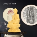 Miniatyrbilde 7 av 8: Buddha-statueornamenter av syntetisk harpiks, skulpturhåndverk, bildekorasjoner, 10 cm