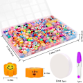 Miniatyrbilde 2 av 8: 480 stk fruktblomst polymerleireperler, 24 stiler søte hjerte sopp leireperler sjarm for smykker halskjede ørepynt making, DIY armbånd making kit A