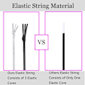 Miniatyrbillede 3 af 8: Elastisk snor til armbånd, 2 ruller 1 mm robust elastisk snor til smykkefremstilling, halskæder, perlearbejde sort og hvid Black and White