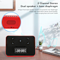 Pikkukuva 6 / 10: Langaton latausasema 15W 3 in 1 Langaton puhelimen laturi Bluetooth-kaiuttimella Digitaalinen herätyskello Red