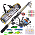 Miniatyrbild 1 av 7: 1set 1,8M Bärbar Teleskopisk Fiske Spö Med Rulle, Combo Kit För Utomhusfiske, Fiskeutrustning Set För Fiskare
