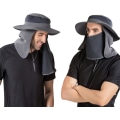 Miniatyrbild 6 av 6: Utomhus solhatt UPF 50 skydd vattentät fiskehatt ansiktsöverdrag sommar nackskydd hatt Dark Gray