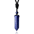 Miniatyrbillede 1 af 7: Krystal Halskæde til Mænd Kvinder Justerbar Reb Hexagonal Punkt Healing Krystal Naturlig Sten Vedhæng Halskæder Ædelsten Smykker Blue Lapis Lazuli