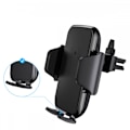 Miniatyrbillede 3 af 5: Trådløs Biloplader, 10W Hurtig Opladning Auto-fastspændings Bilholder, Vinduesbeslag Ventilations Telefonholder - (Sort) (En Styk)