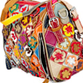 Miniatyrbild 6 av 7: Äkta läder enkel axelväska färgglad damväska handgjord färgkollision handväska crossbody