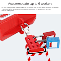 Miniatyrbild 6 av 9: 10 st lockout-hasp 38 mm/1,5 tum 6 hål aluminiumisolering för brandfarliga explosiva platser