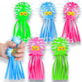 Miniatyrbillede 1 af 8: 6PK Squishy Blæksprutte Vandbolde - Sensorisk Bade- & Poollegetøj til Børn, Stress Relief Klemmelegetøj, Badekar & Svømmesjov, Pink Blå G