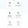 Pikkukuva 9 / 10: Langaton latausasema 15W 3 in 1 Langaton puhelimen laturi Bluetooth-kaiuttimella Digitaalinen herätyskello Red