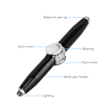 Miniatyrbillede 7 af 7: Fingertip Luminous Gyro Kuglepen Finger Spinning Skrivepen med LED-lys til Stressaflastning Sort