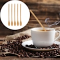 Miniatyrbilde 1 av 7: 5 stk treskjeer ovale lette komfortable grep lange håndtak skjeer sett for kaffe te sukker omrøring