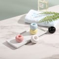 Miniatyrbillede 7 af 9: Mini Keramik Tandbørsteholder Stativ til Badeværelse Forfængelighed Bordplade, Håndlavet Par Tandbørste Hovedholder, Barbermaskineholder og Kontor Penneholder, Pi Pink blue